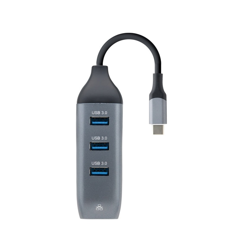 USB 3.1（Type C）3ポートハブ+LAN(RJ45) ポートコンバータ