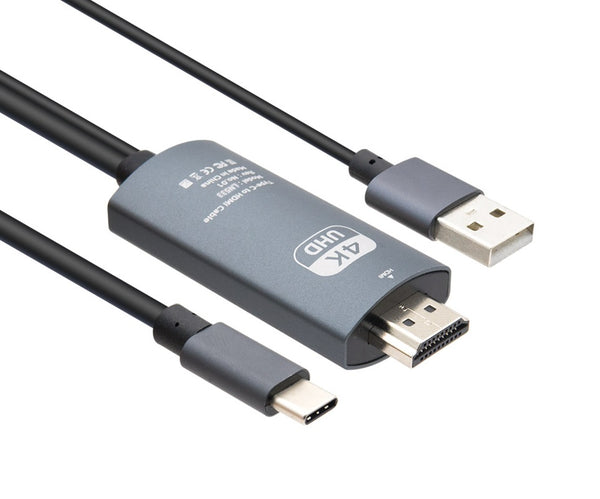 Type C(M) to HDMI 2.0(F)コンバーターケーブル / 4K2K 60Hz /USB-A電源ポート付き