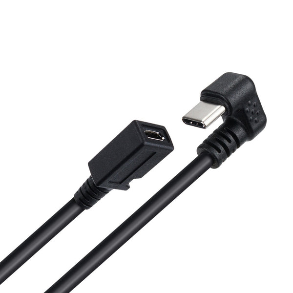 Type-C(USB 3.1)変換ケーブル[Type-Cオス180°コの字型 - マイクロUSBメス]30cm