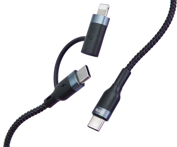 2 in 1 Type-C(USB 3.1) PD高速充電ケーブル[Cタイプ or ライトニング]1m