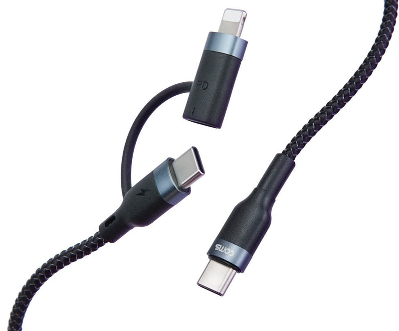 USB Type-C Lightning 2in1 USBケーブル 1.2m USB PD60W対応 データ転送 MFi認証品 iPad 第10世代 iPhone15 14対応 ブラック500-IPLM033BK