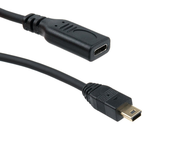 Type-C(USB 3.1) 変換ケーブル [Type-C - Mini USB 5Pinメス] 20cm